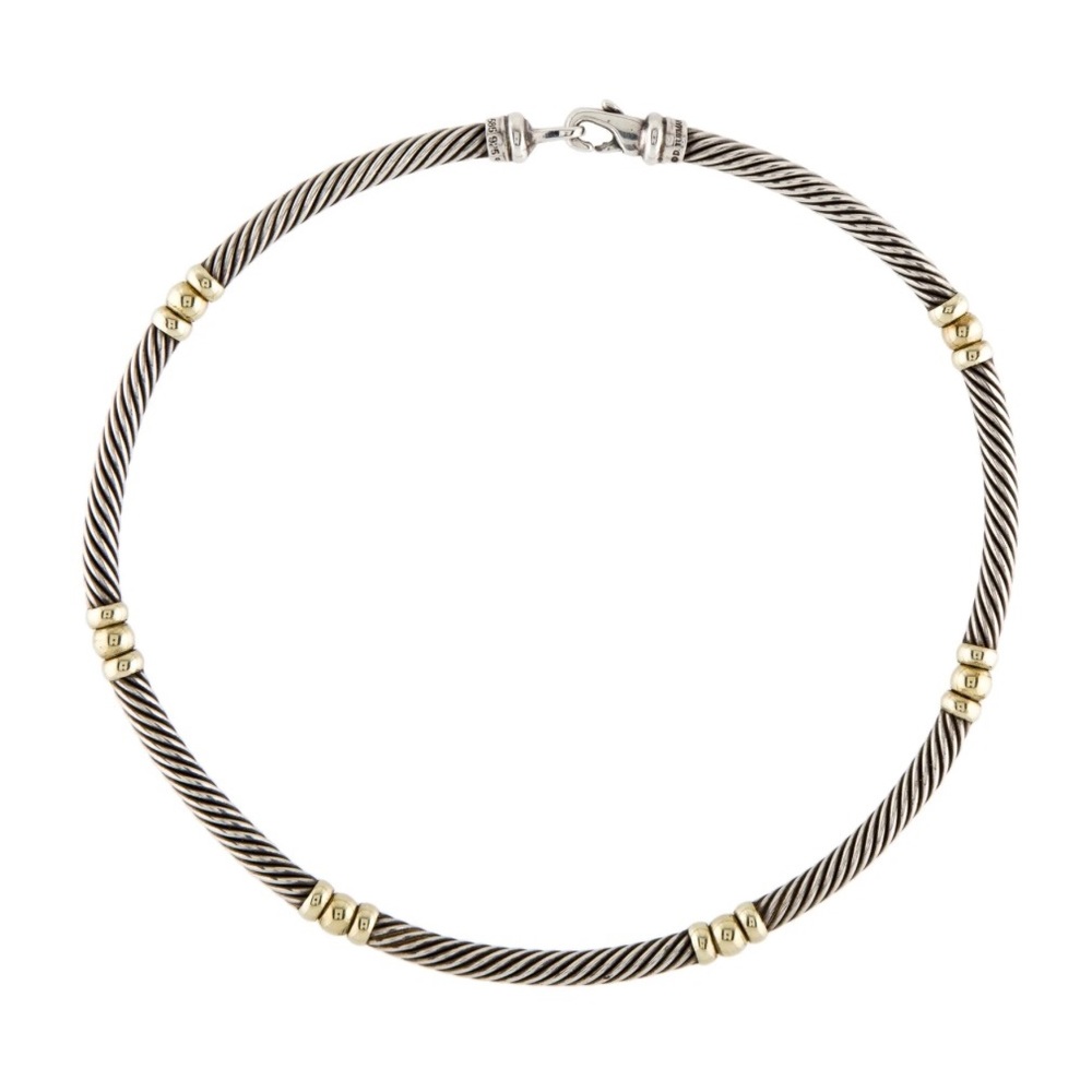 Authentic David Yurman two-tone cable necklace